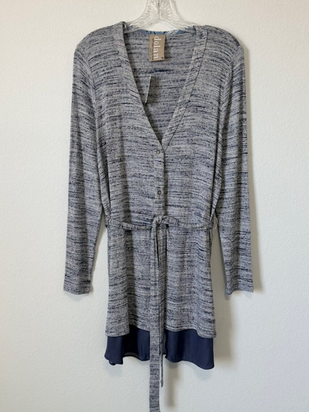 DOLAN Anthropologie Long Sleeve V-Neck Button Up Belted Cardigan Sweater Size M